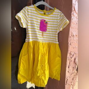 Mini Boden Yellow Striped Ice Cream Dress